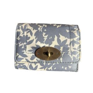 Boden turn clasp blue floral small wallet yellow interior money holder